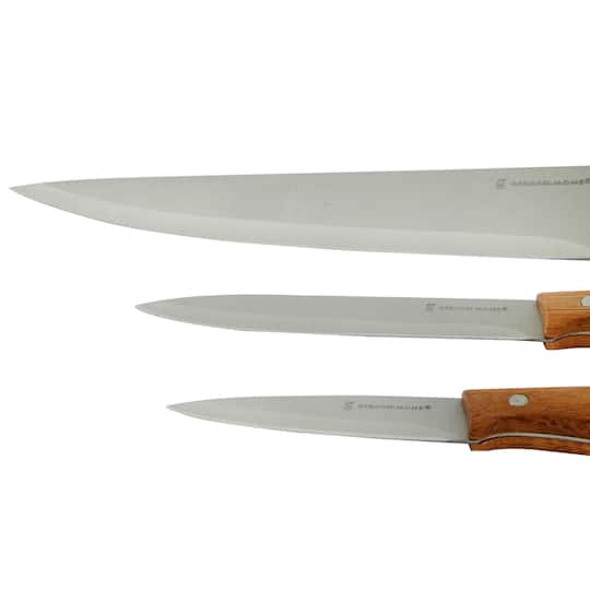 Gibson Home® Seward 3-Piece Stainless Steel Cutlery Set with Wood Handles